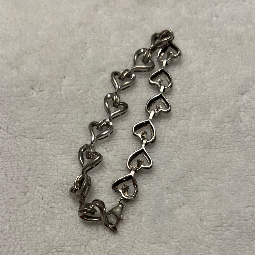 Silver Heart Link Bracelet